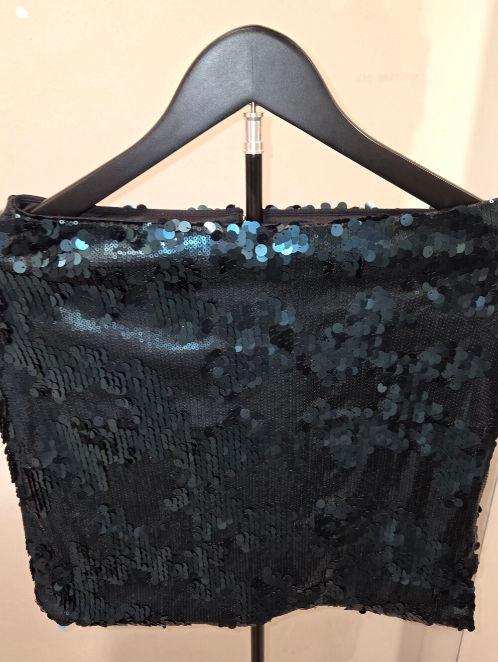 Blue Rain Black Sequin Mini Skirt